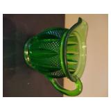 Heisey Green Glass Creamer & Asst Crystal Creamer/Sugar Bowls