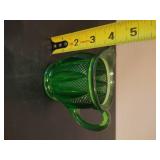 Heisey Green Glass Creamer & Asst Crystal Creamer/Sugar Bowls