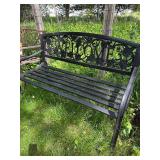 Outdoor Metal Garden Bench with Welcome Design