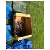 Set of Blue and Camouflage Tarps with Assorted Cords