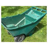 Heavy-Duty Green Yard Cart with Two Wheels