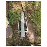 Group of Manual Garden Tools Including Post Hole Digger, Post Driver, and Tamper