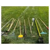 Collection of 12 Various Garden Hand Tools