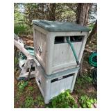 Set of 2 Hose Reels with Storage Box and a Portable Hose Reel with Hoses