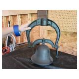 Vintage Cast Iron School Bell with Adjustable Yoke