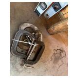 Lot of 3 Large Assorted C-Clamps and a few smaller ones for Workshop Use