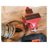 Collection of Vintage and Modern Drills with Red Vice