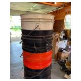 Collection of 13 Heavy-Duty Utility Buckets with Handles