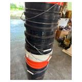 Collection of 13 Heavy-Duty Utility Buckets with Handles