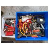 Assorted Hardware and Hand Tools Lot in Storage Bins