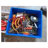 Assorted Hardware and Hand Tools Lot in Storage Bins