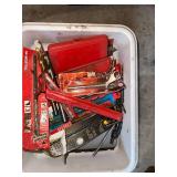 Assorted Hardware and Hand Tools Lot in Storage Bins