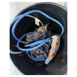 Collection of Bungee Cords and Adjustable Cord with Black Bucket