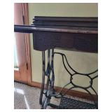 Antique Treadle Sewing Machine Table with Cast Iron Base