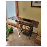 Antique Treadle Sewing Machine Table with Cast Iron Base