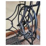 Antique Treadle Sewing Machine Table with Cast Iron Base