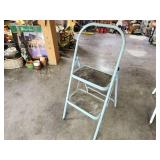 Blue Folding Step Ladder with Two Steps
