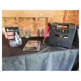 Automotive Battery Jump Starter, Battery Charger, and Hydraulic Jack Set