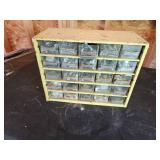 Vintage Industrial Hardware Storage Cabinet with Assorted Parts