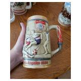 Set of 3 Budweiser Collectible Steins - Los Angeles 1984 Olympics & Clydesdales Design
