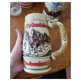 Set of 3 Budweiser Collectible Steins - Los Angeles 1984 Olympics & Clydesdales Design