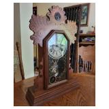 Antique Wooden Mantel Clock with Roman Numerals