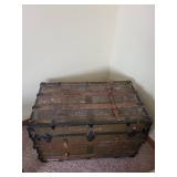 Antique Wood and Metal Steamer Trunk
