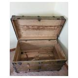 Antique Wood and Metal Steamer Trunk
