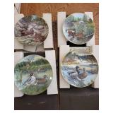 Set of 4 Limited Edition Bradford Exchange Duck Plates with Frames