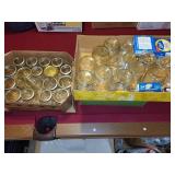 Collection of 34 Assorted Kerr and Ball Mason Jars with Lids