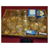 Collection of 34 Assorted Kerr and Ball Mason Jars with Lids