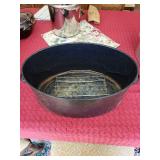 Set of Wear-Ever Aluminum Roaster with Rack and Enamelware Covered Roaster