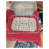 Set of Wear-Ever Aluminum Roaster with Rack and Enamelware Covered Roaster
