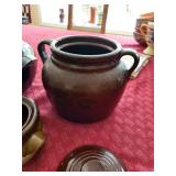 Set of 3 Vintage Stoneware Bean Pots with Lids