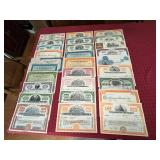 Collection of Vintage Stock Certificates - Mixed Companies