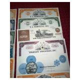 Collection of Vintage Stock Certificates - Mixed Companies