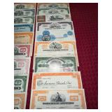 Collection of Vintage Stock Certificates - Mixed Companies