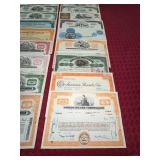 Collection of Vintage Stock Certificates - Mixed Companies