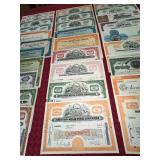 Collection of Vintage Stock Certificates - Mixed Companies