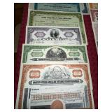 Collection of Vintage Stock Certificates - Mixed Companies