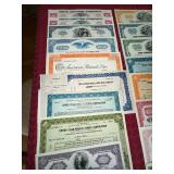 Collection of Vintage Stock Certificates - Mixed Companies
