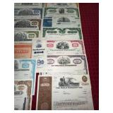 Collection of 22 Vintage Stock and Bond Certificates