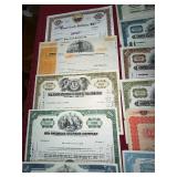 Collection of 22 Vintage Stock and Bond Certificates