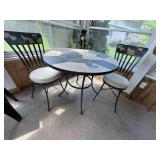 Three-Piece Patio Bistro Set with Stone Mosaic Tabletop