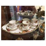 Collection of Ceramic Holiday Decor with Royal Albert Tea Set