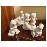 Set of 4 Department 56 Snowbabies Figurines and Trinket Box
