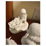 Set of 4 Department 56 Snowbabies Figurines and Trinket Box