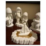Set of 6 Snowbabies Figurines - Skating, Rowing, and More