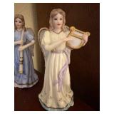Set of 3 Porcelain Angel Figurines with Musical Instruments