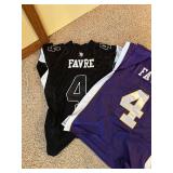Set of 2 Brett Favre Sports Jerseys - Purple and Black